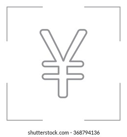Chinese yuan (Japanese yen) line icon. Vector illustration.