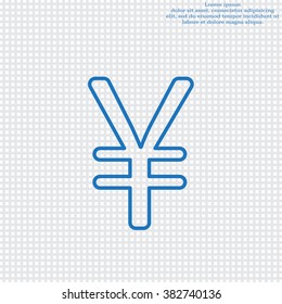 Chinese yuan (Japanese yen) line icon. Vector illustration.