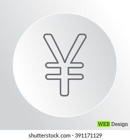 Chinese yuan (Japanese yen) line icon. Vector illustration.