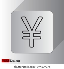 Chinese yuan (Japanese yen) line icon. Vector illustration.