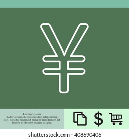 Chinese yuan (Japanese yen) line icon. Vector illustration.