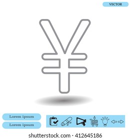 Chinese yuan (Japanese yen) line icon. Vector illustration.