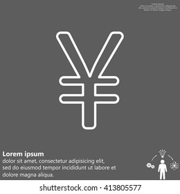 Chinese yuan (Japanese yen) line icon. Vector illustration.