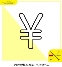 Chinese yuan (Japanese yen) line icon. Vector illustration.