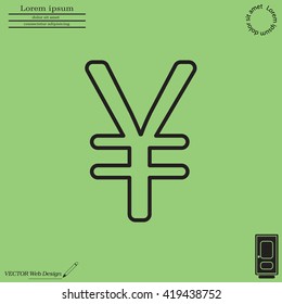 Chinese yuan (Japanese yen) line icon. Vector illustration.