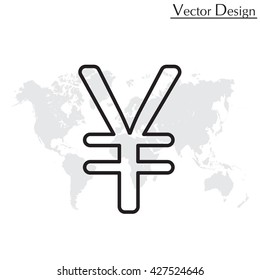 Chinese yuan (Japanese yen) line icon. Vector illustration.