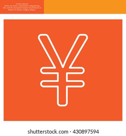 Chinese yuan (Japanese yen) line icon. Vector illustration.