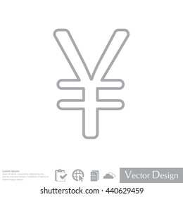 Chinese yuan (Japanese yen) line icon. Vector illustration.