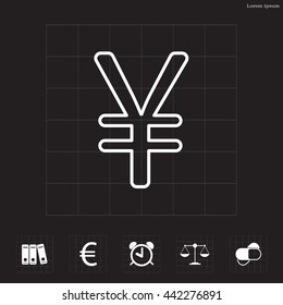 Chinese yuan (Japanese yen) line icon. Vector illustration.