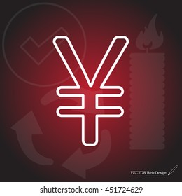 Chinese yuan (Japanese yen) line icon.