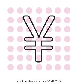 Chinese yuan (Japanese yen) line icon.