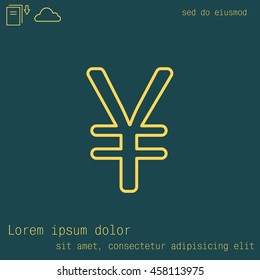 Chinese yuan (Japanese yen) line icon.