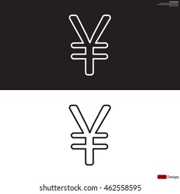 Chinese yuan (Japanese yen) line icon.