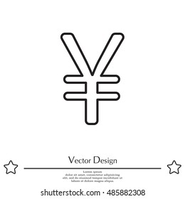 Chinese yuan (Japanese yen) line icon.