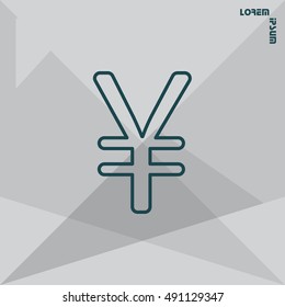 Chinese yuan (Japanese yen) line icon.