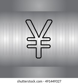 Chinese yuan (Japanese yen) line icon.