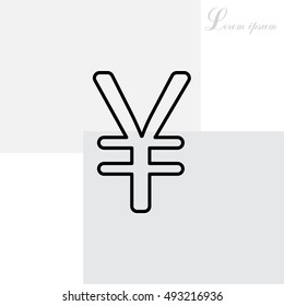 Chinese yuan (Japanese yen) line icon.