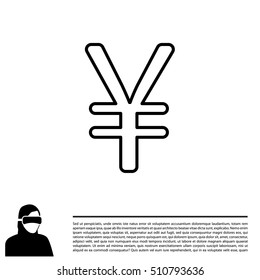 Chinese yuan (Japanese yen) line icon.