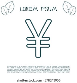 Chinese yuan (Japanese yen) line icon.