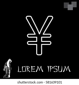 Chinese yuan (Japanese yen) line icon.