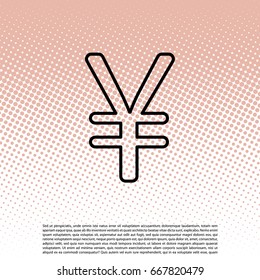 Chinese yuan (Japanese yen) line icon.