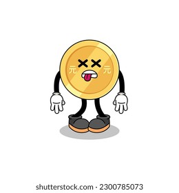 chinese yuan mascot illustration is dead , character design