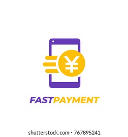 chinese yuan payment, fast money transfer icon