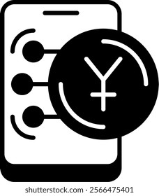Chinese Yuan Solid Style Icon Design