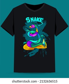Chinese zodiac abstract colored snake is suitable for screen printing svg