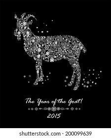 Chinese Zodiac. Chinese Animal astrological sign, goat. Symbol of 2015 Year. Vector Illustration.