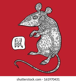 Chinese Zodiac. Chinese Animal astrological signs. Rat.