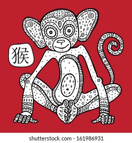 Chinese Zodiac. Chinese Animal astrological signs. monkey.