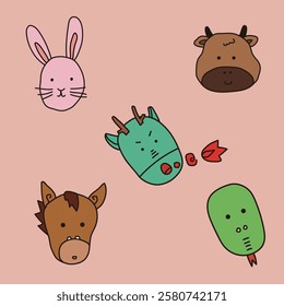 Chinese Zodiac Animal Characters Illustration