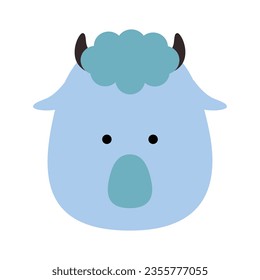 Chinese zodiac animal in flat style, goat. Vector illustration.
