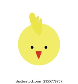 Chinese zodiac animal in flat style, rooster. Vector illustration.