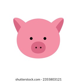 Chinese zodiac animal in flat style, pig. Vector illustration.