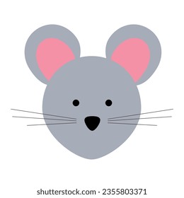Chinese zodiac animal in flat style, rat. Vector illustration.
