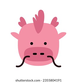 Chinese zodiac animal in flat style, dragon. Vector illustration.