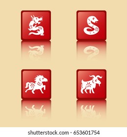 Chinese Zodiac Animal Icons Collection