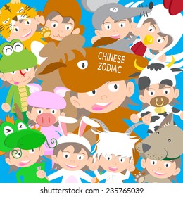 Chinese zodiac animal kid doll, year of the horse vector illustration new year
