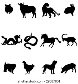 Chinese zodiac animals.