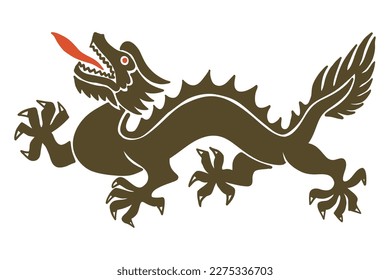 Chinese Zodiac Animals Papercutting - china dragon vector illustration
