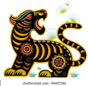 Chinese Zodiac animal,tiger illustration.