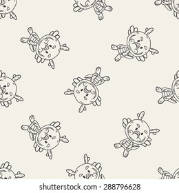 Chinese Zodiac dragon doodle drawing seamless pattern background