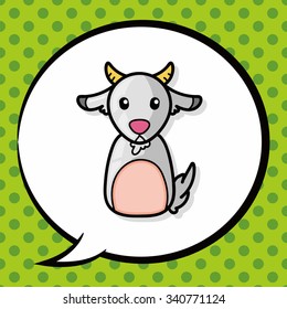 Chinese Zodiac goat doodle, speech bubble