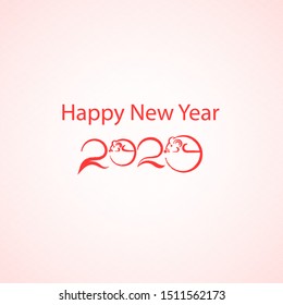 Chinese Zodiac greeting card design.Happy Chinese New Year 2020 background.Year of the rat.Vector illustration for holiday design.Party poster, greeting card, banner or invitation template.