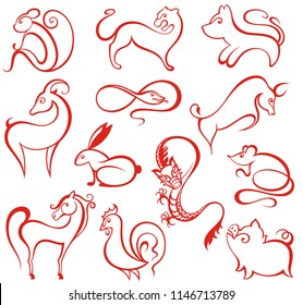 Chinese Zodiac icons.