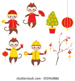 Chinese Zodiac Monkey - 2016 New Year Symbol.