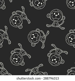 Chinese Zodiac monkey doodle drawing seamless pattern background