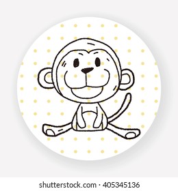 Chinese Zodiac monkey doodle drawing